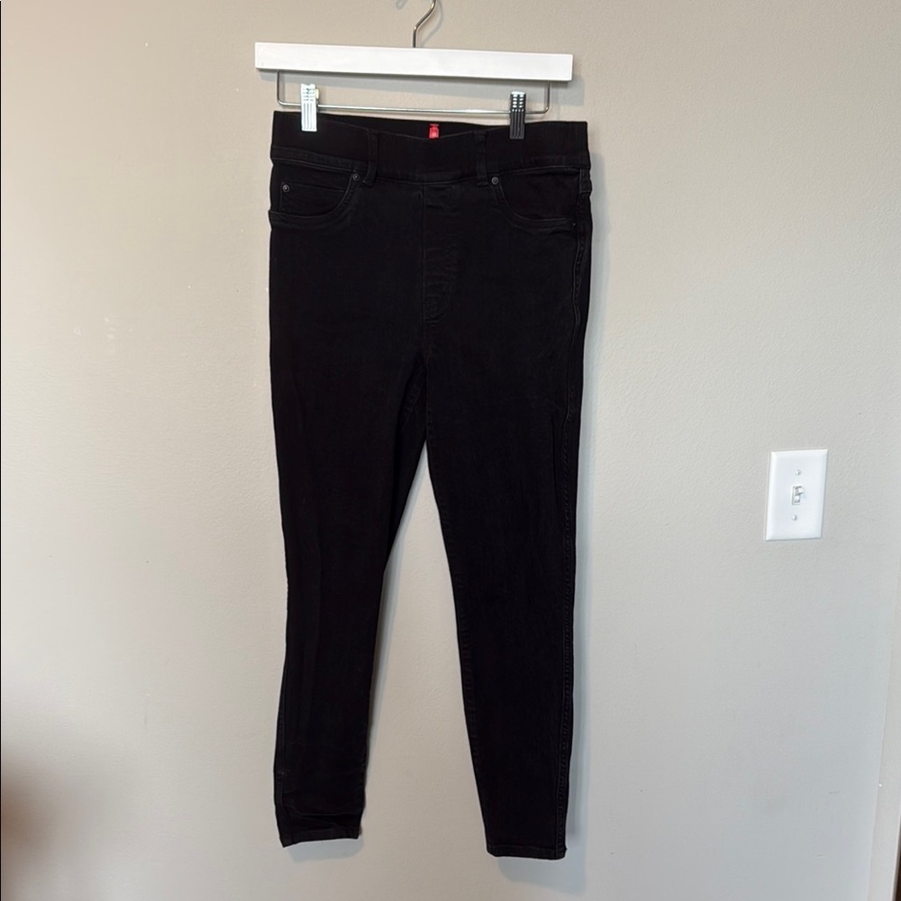 SPANX Black Pull On Skinny Jeans Womens Medium Ankle Length Slimming